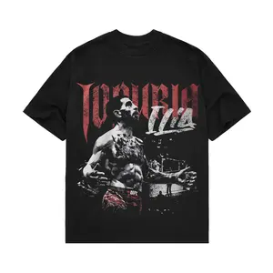 Ilia Topuria Tee, Vintage MMA Graphic Design T-shirt, Boxing T-shirt, UFC MMA Shirt, Gym Wear, Gift for Fighters, Sports Apparel