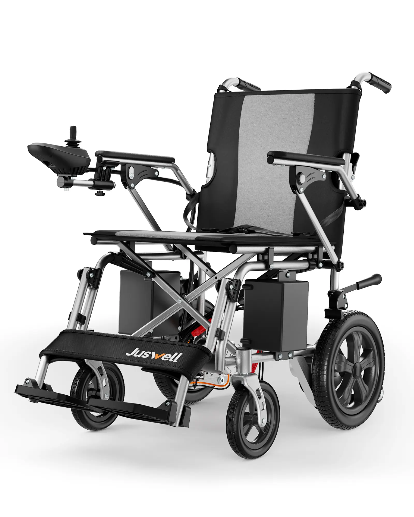 Juswell Foldable Electric Wheelchair for Adults - Healthcare Motorized Wheelchair with 15/30 mi Range, All-Terrain Capability, 300/350 lbs Weight Capacity