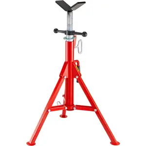 【Summervibes】VEVOR V Head Pipe Stand Adjustable Height 28-52 Inch, Pipe Jack Stands 2500 LB. Capacity,Folding Portable Pipe Stands 1/2 to 12 Inch Pipe Supporting,Steel Jack Stands