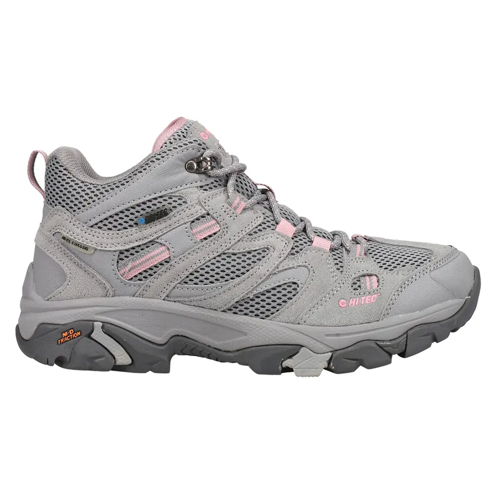 Hi-Tec Womens Apex Lite Mid Hiking Hiking Casual Boots Ankle Low Heel 1-2" - Grey Hi-Tec Womens Apex Lite Mid Hiking Hiking Casual Boots Ankle Low Heel 1-2" - Grey