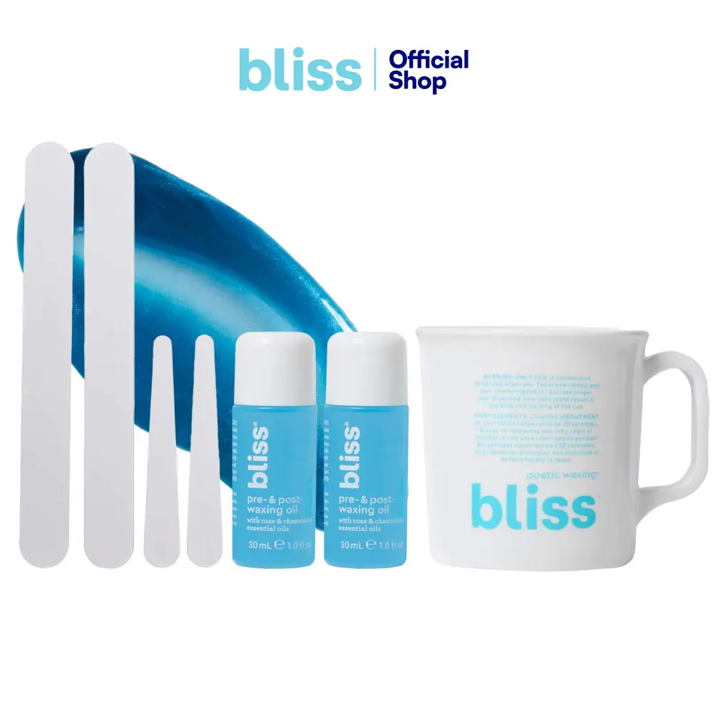 Bliss Poetic Waxing At Home Wax Kit - 5.3 Fl Oz - Microwavable Stripless Wax Hair Removal Kit - Fragrance Free - Safe for All Skin Types - 6 PC Set