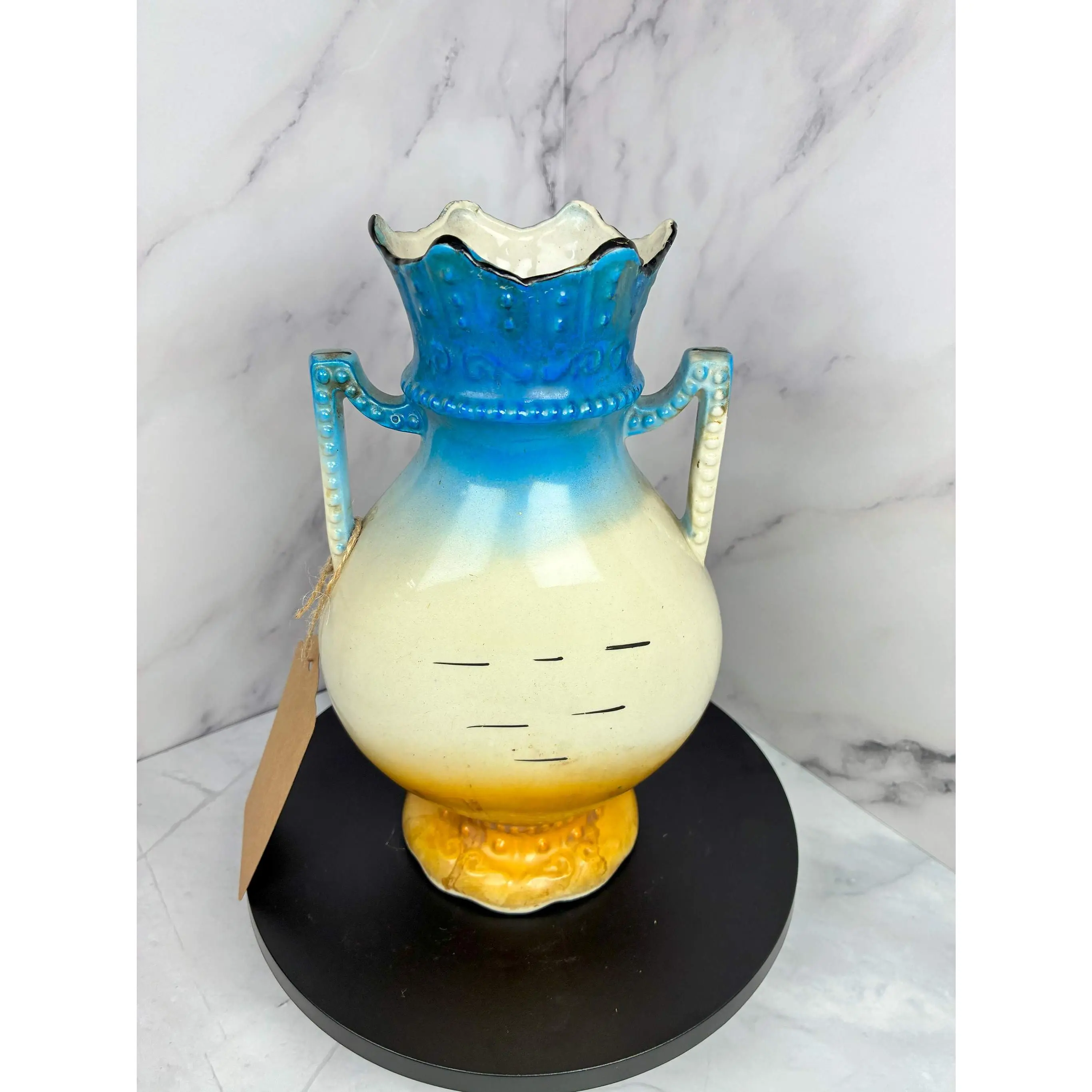 🏺 Antique Sandon Pottery Vase – Hand-Painted Desert Scene (Early 20th Century) 🏺