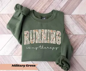 Running Is My Therapy Short Sleeve T-Shirt / Sweatshirt & Hoodie , Funny Running Comfort Colors® Tee, Marathon Team Gift, Race Day Runner Shirt Gift For Runners Mother's Day