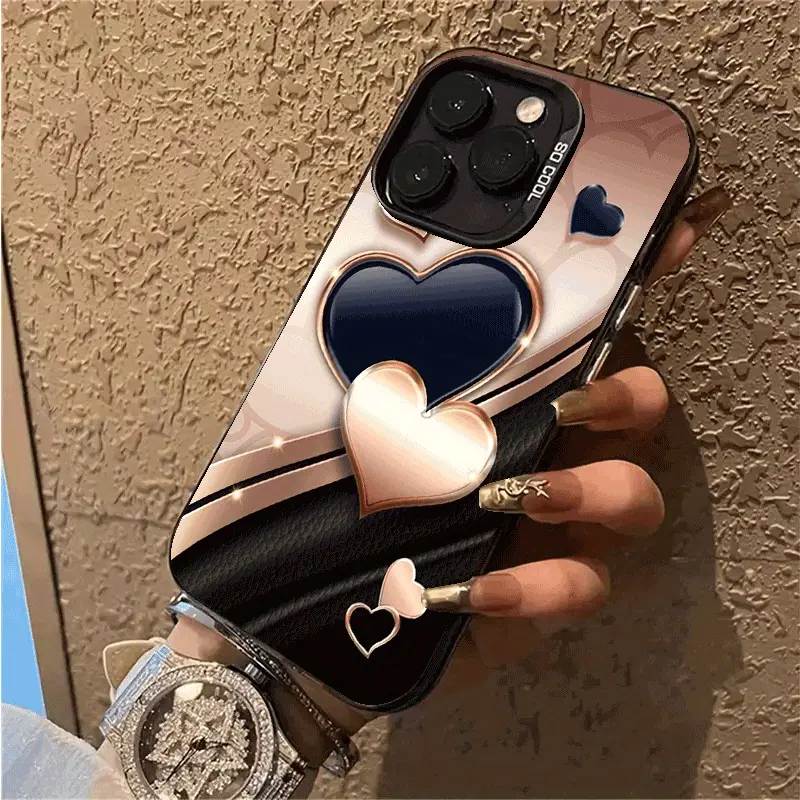 IMD heart print phone case is suitable for iPhone 16 Pro Max, 15 Pro Max, 14, 13, 12, 11, XS, XR, X, 7, 8, 6S, Mini, Plus, Pro Max; a perfect gift for Easter or birthdays, for your girlfriend, boyfriend, friends, or yourself