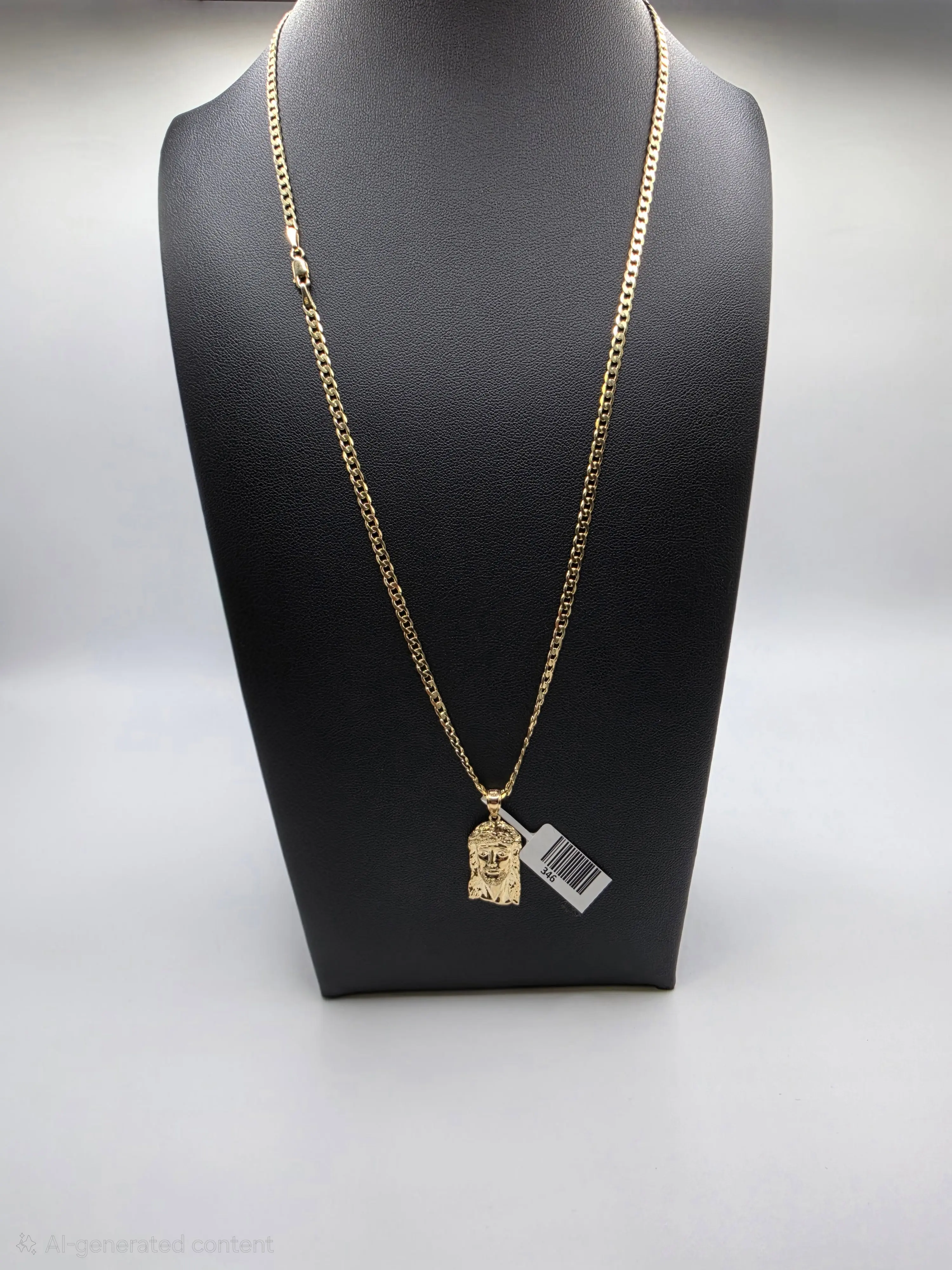 10K Curve Chain With Pendant