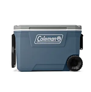 Coleman 316 Series Rolling Cooler 62QT Lakeside Blue | Large Capacity Insulated Ice Chest with Wheels for Tailgating, Picnics, Outdoor Events, RV Travel and Weekend Getaways