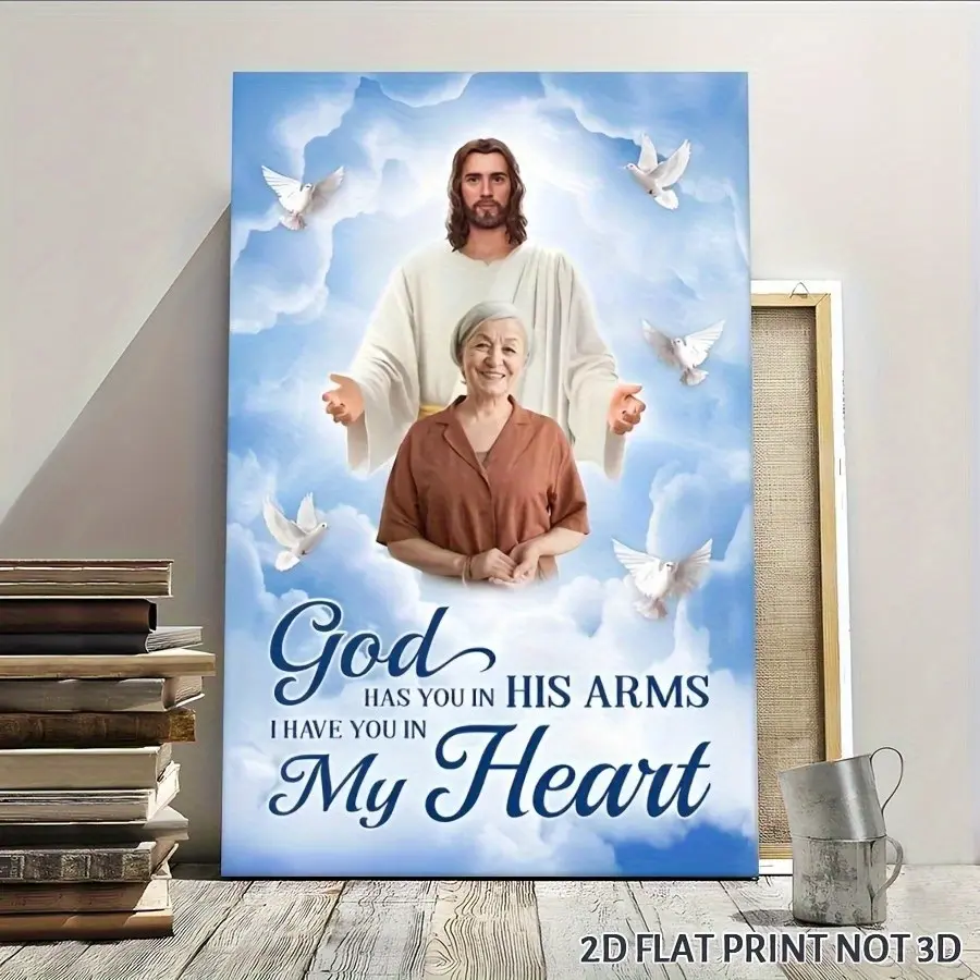 2D Flat, Personalized Photo Frame with Blessing Message - Picture Frame Suitable for, Frame & Wrap-Around Canvas, Gift for Anniversary, Wedding, Shower, Commemorative with Your Own Photo Display, 2D Flat