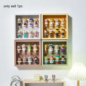 Wall-hung blind box storage display rack multi-layer doll dust-proof hand-held display cabinet