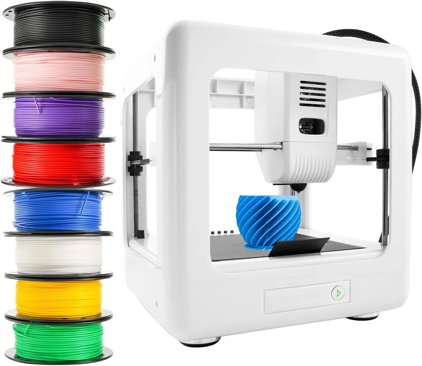 Mini 3D Printer for Beginners, Desktop FDM Printer Kit with 8 Colors PLA Filament, High Precision 0.4mm Nozzle, Portable DIY 3D Printing Machine for Kids and Students, USB & TF Card Support
