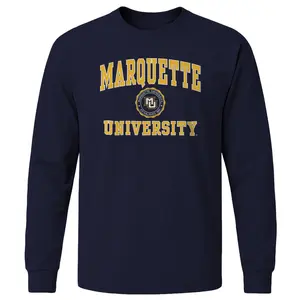 Marquette University Heritage Long Sleeve T-Shirt (Navy)