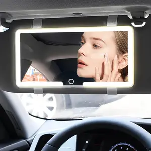 LED Touch Control Car Visor Vanity Mirror, Rechargeable HD Makeup Mirror for Women Car Interior