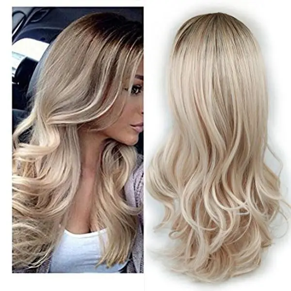 Long Curly Middle Part Wig