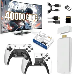 Retro Game Console Stick Pro - 256GB TF Card, 23 Built-in Emulators & 40000+ Titles, Dual 2.4GHz Wireless 2 Controllers, 4K HDMI Plug-and-Play TV Entertainment System