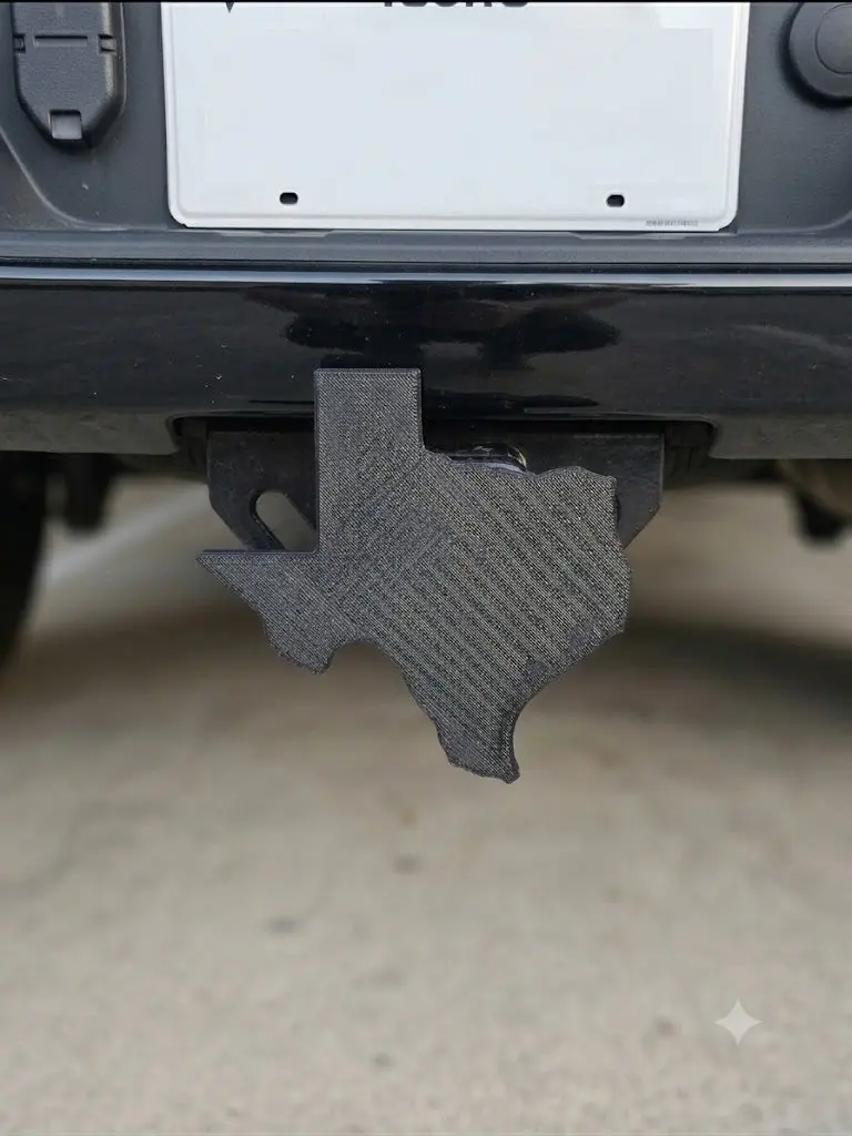 2-Inch Black Texas State Silhouette Trailer Hitch Cover, Lone Star Pride Tow Plug Cover for Trucks & SUVs, Automotive Decor Accessory Gift Set