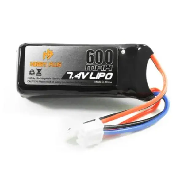 Hobby Plus Rechargeable Lithium Replacement Batteries - 2S 7.4V 600mAh LiPo, All-Seasons Unisex Replacement for CR18P 6x6 Arktos Electric Remote Toy Accessories