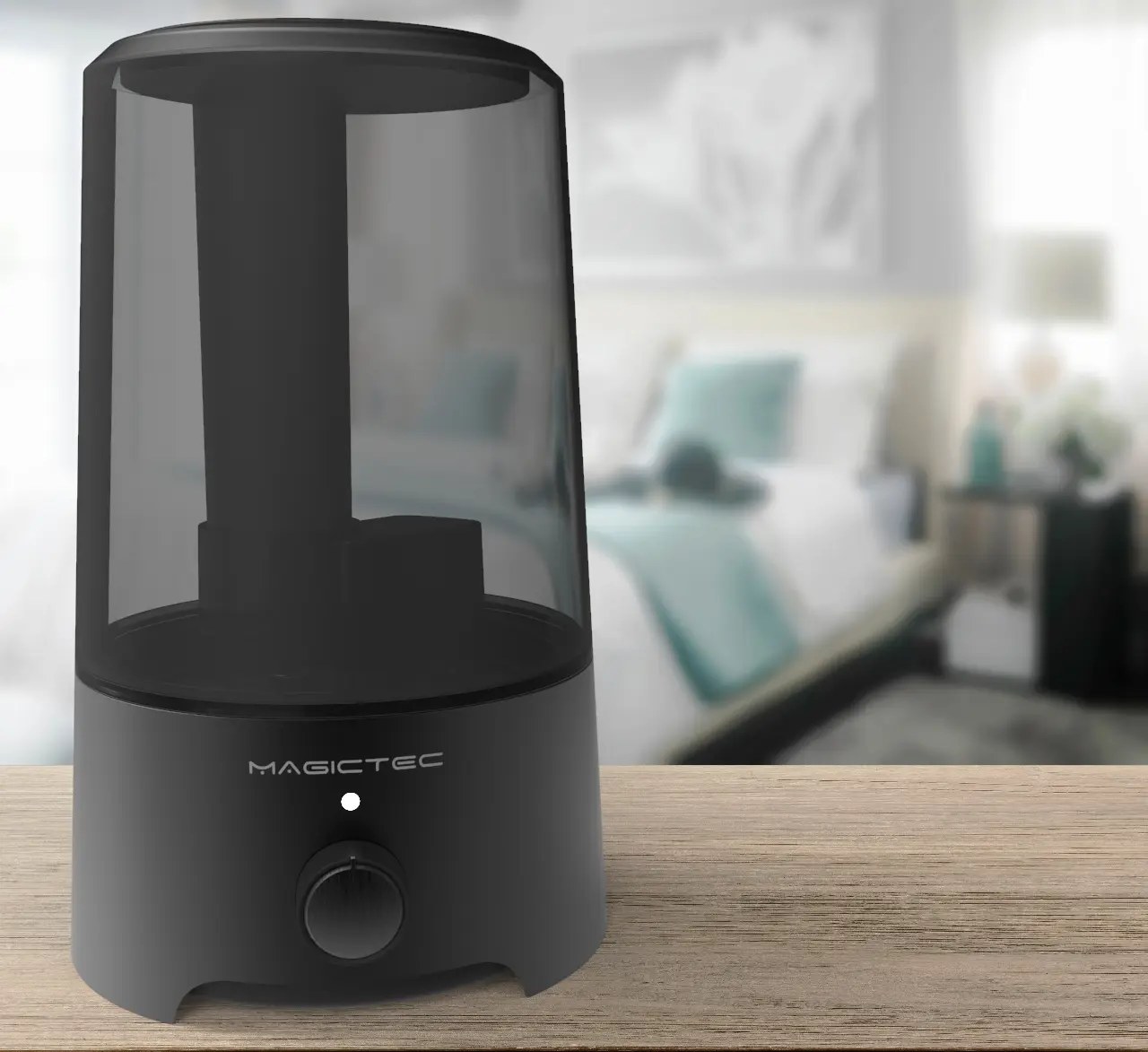 MAGICTEC Cool Mist Humidifier 2.5L Essential Oil Diffuser for Bedroom & Baby Adjustable Mist Output Auto Shut Off Super Quiet 360 Nozzle Lasts Up to 24 Hours Black