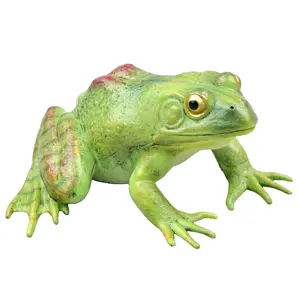 Plastic Frog Toys for Kids Rainforest Animals Figures Rubber Bullfrog Figurine Frog Decor Party Favor Garden Flower Pot Decoration