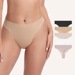 (No Build-In Pad) – LUCKMEEY Seamless Thongs for Women No-Show Thong Panties - Sexy G-String Underwear, 5 Pack, Comfortable Design, Breathable Fabric, Machine Washable Christmas gifts
