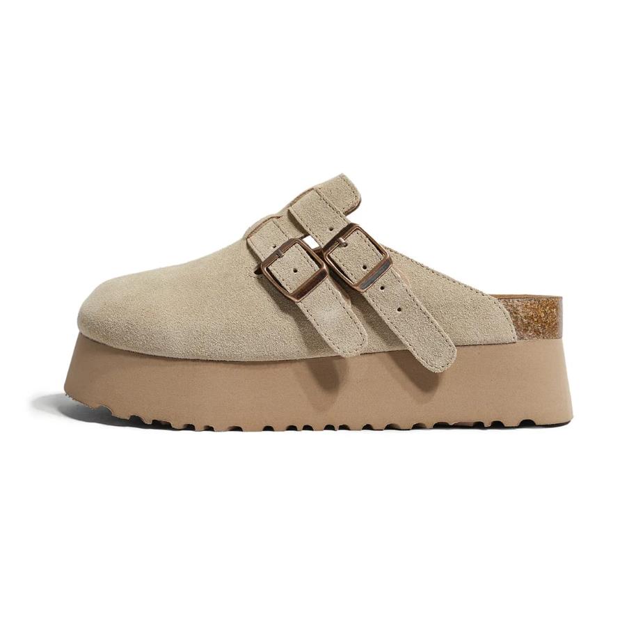 Custom Women’s Genuine Leather Clogs – Stylish Two-Strap Mules with 6cm Thick Soft Sole, Comfortable Sandals & Slippers for Ladies