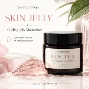 Skin Jelly Cooling Moisturizer for Soft Glowing Skin | Lightweight Hydrating Jelly in 2oz UV Glass Jar