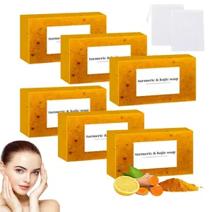 LMMAKE Natural Lemon Turmeric Kojic Soap for Face & Body Deep Cleansing for Smooth Skin Suitable for Men & Women Nourishing & Gentle Formula