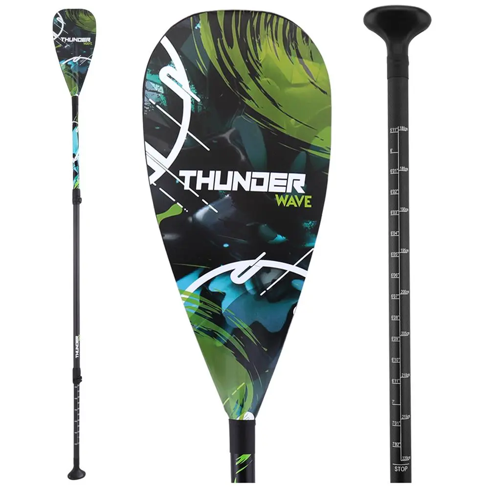 3-Piece Adjustable SUP Paddle with Lightweight Fiberglass Shaft for Kayaking, Water Sports, Fiber Glass Shaft, Three Pieces