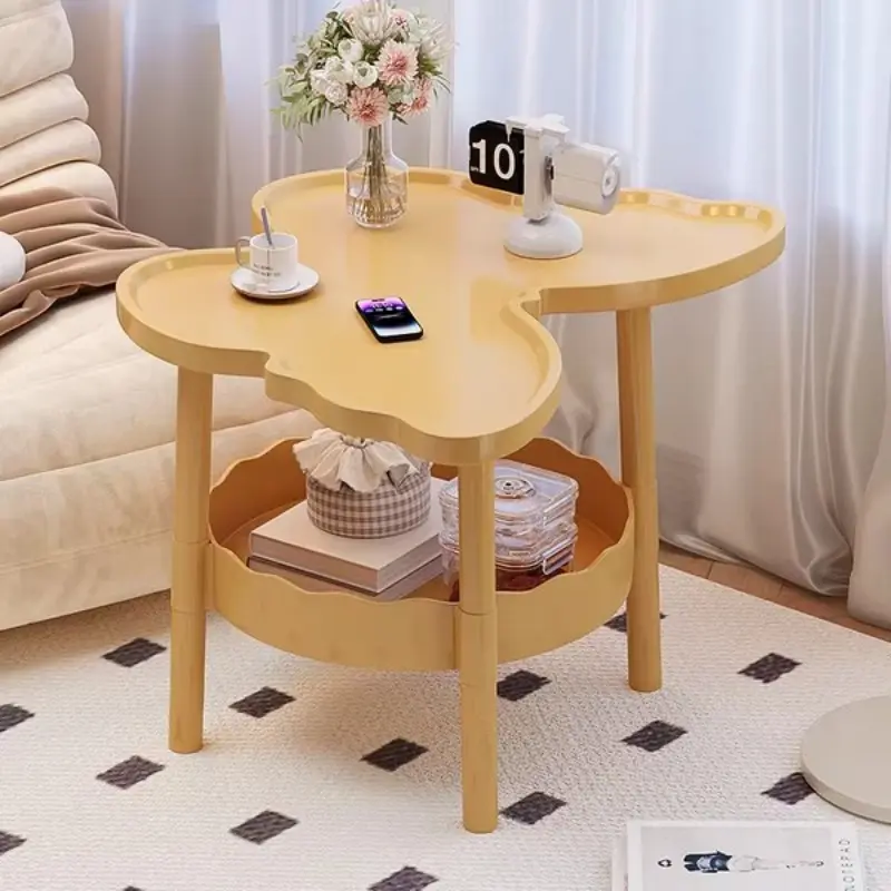 Butterfly Side Table, 2-Tier Storage Coffee Table, Cute Accent End Table, Nordic Style, Space-Saving, Sturdy Wooden Legs, Must-Have for Living Room, Bedroom & Sofa Side, Modern Side Table, Sturdy End Tables, Tiered Side Table, Versatile Side Table