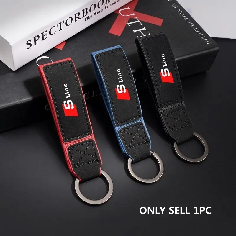 Suede Leather Car Keychain Keyring Holder Pendant Keychain Accessory For Audi Sline A6 C5 C6 C7 C8 A4 B5 B6 B7 B8 B9 S3 S4 S5 Q3 8U Q5 8R Accessories