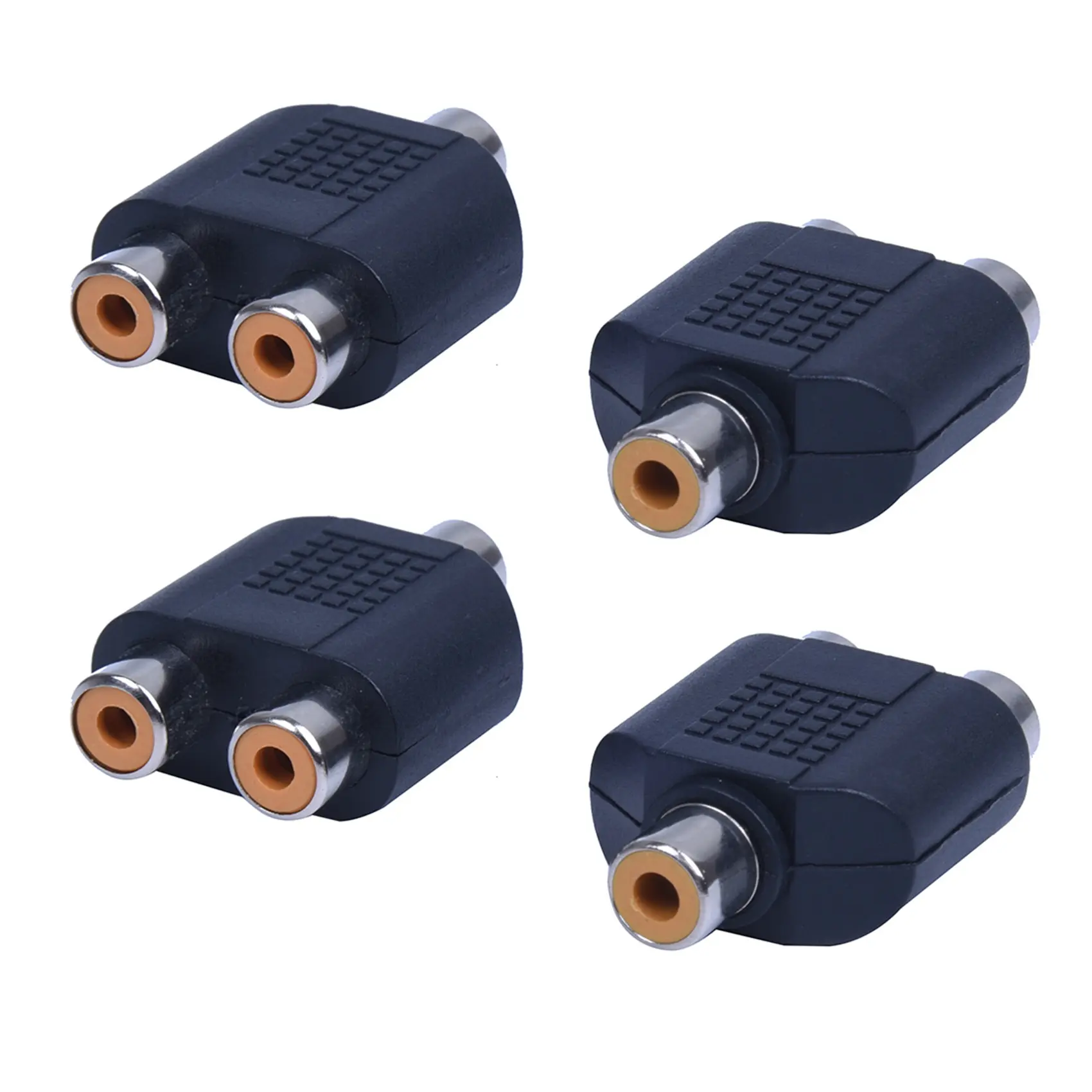 100% New RCA AV Splitter Y Adapter 4-Piece Set - 1 Female-to-Female to 2 Ports, Black Household Appliance Accessories, Home Accessories