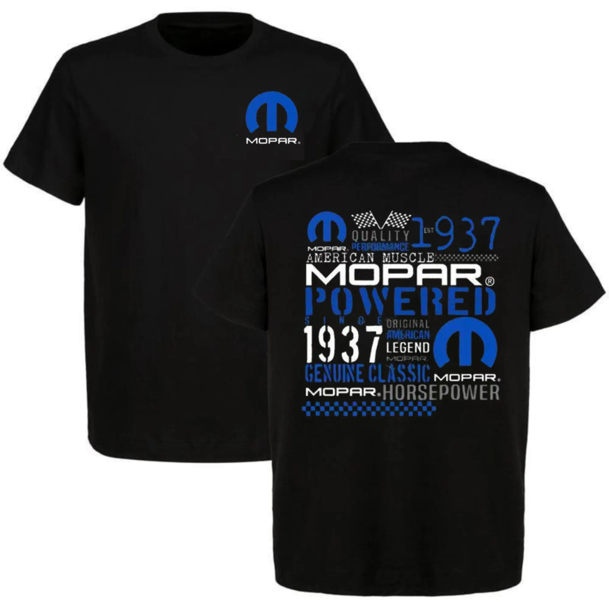 Mopar Powered Shirt, Sided Graphic Tee, American Muscle Car Tee for Men, Horsepower Classic, Casual Cotton Shirt, Menswear, Full Size