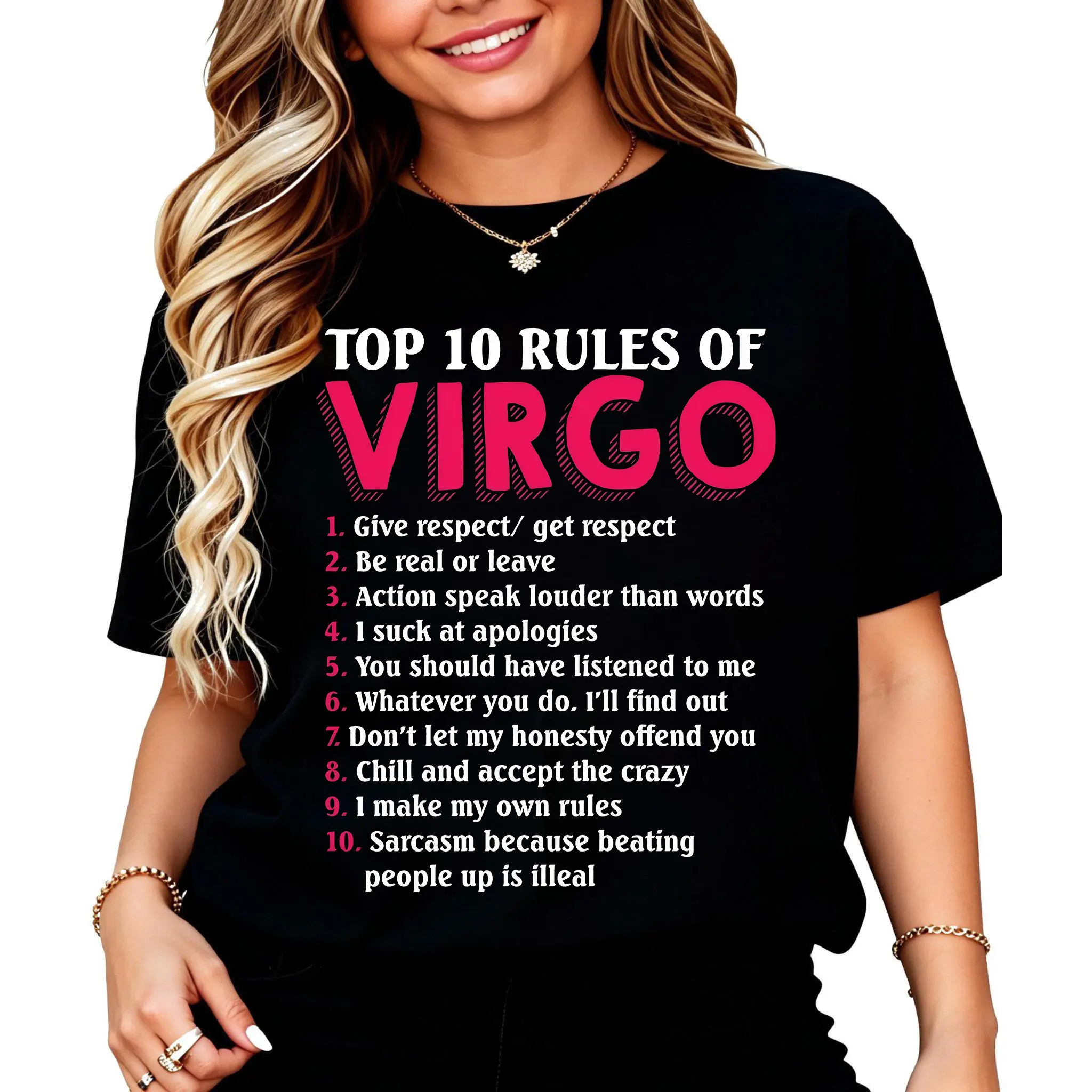 100% Cotton Ten Rules Of Virgo T-Shirt Women Men Outdoor Casual Short Sleeve Comfortable And Versatile