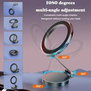 1080° Rotate Strong Magnetic Adsorption Car Mobile Phone Holder Adhesive Instrument Panel Foldable Phone Holder For iPhone 16 15 14 hilder phone holder mount