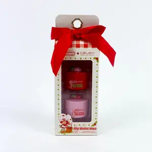 Celavi Strawberry Shortcake Lip Balm Duo with Shea Butter for Moisture and Hydration Nourishing and Repairing for Chapped Lips