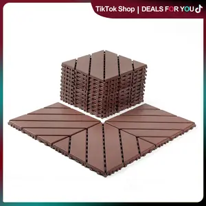 Zugelan 44-Pack Interlocking 12x12in Square Deck Tiles, Waterproof Flooring Tiles for All-Weather Use, Ideal for Outdoor, Indoor, Poolside, Waterproof Tiles