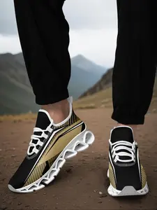 Men's Colorblock Design Lace Up Low Top Sneakers, Casual Comfortable Breathable Sports Running Shoes, Gym Training Sport Walking Shoes, Athletic Running Shoes, Casual Running Footwear