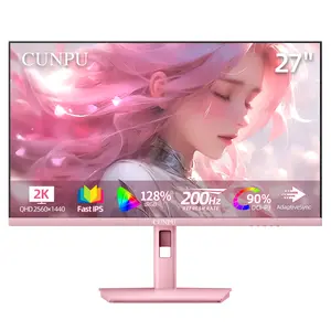 CUNPU U27120-PE 27’’ Pink Gaming Monitor | QHD 200Hz Fast IPS | 1ms GTG | Ergonomics | Built-in Speaker | HDMI DP Monitor