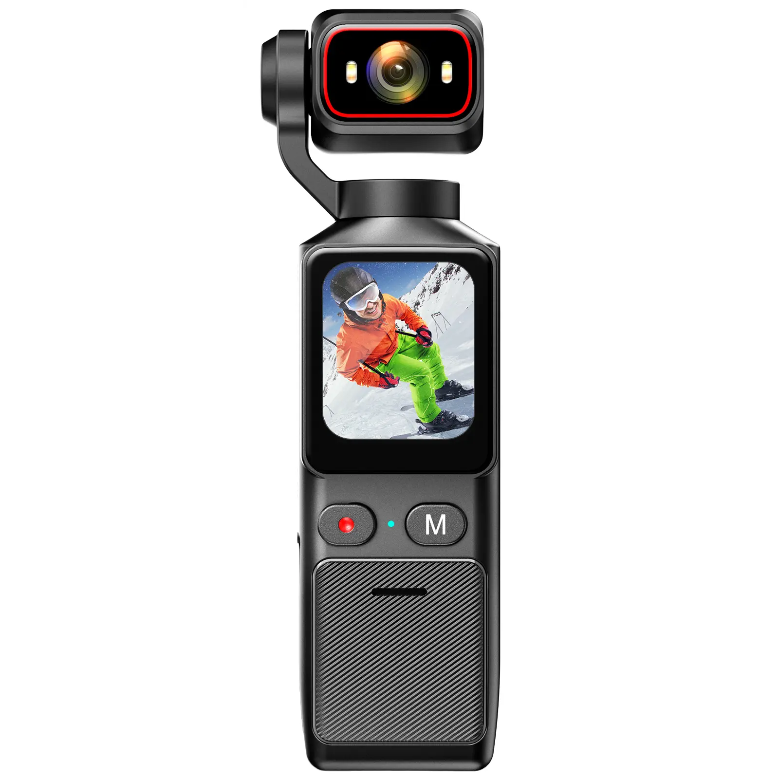 Arqelon L19 Pocket Vlogging Action Camera with 64GB Card, 270° Rotating Lens, EIS Stabilization, Gyroscope, Touchscreen - Handheld Hybrid Camera for Travel, Hiking
