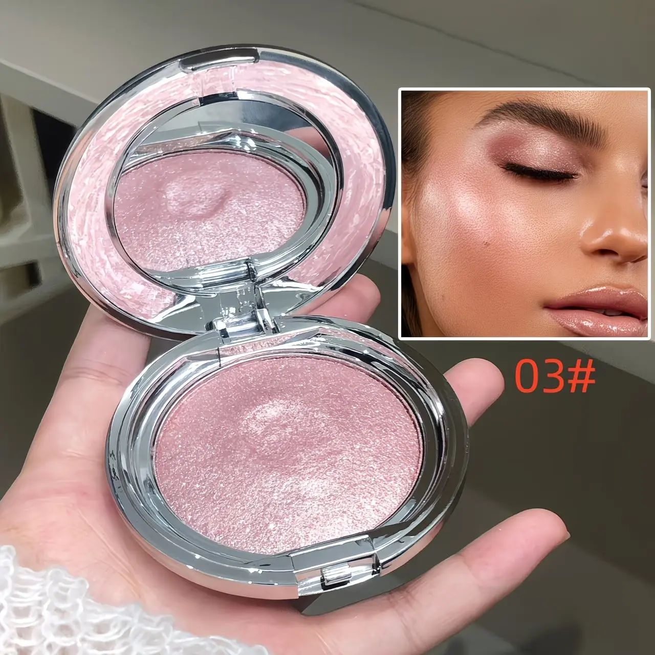 Glitter Bronzed Highlighter - Waterproof Shimmer for Face & Body, Long-Lasting Radiant Contouring Makeup in Multiple Shades, Natural Finish for Party Gift, Party Highlighter | Metallic Finish | Waterproof Formula