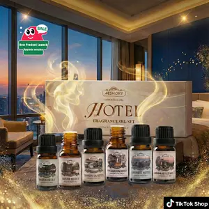 Luxury Hotel Fragrance Oils Set 6x10ML Aromatherapy Oils for Diffusers Candle & Soap Making Premium Home Scent Gift Set with White Tea Ocean Breeze Hotel Linen Citrus & Amber Garden Breeze Oud & Sandalwood