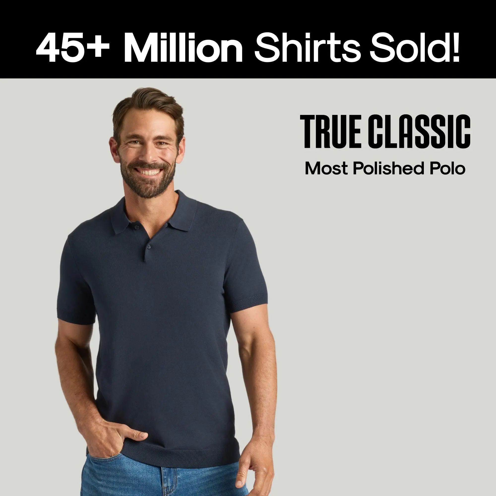 True Classic Men’s Sweater Polo – Dressy Short Sleeve Knit Polo with Stretch, Moisture-Wicking & UPF 30