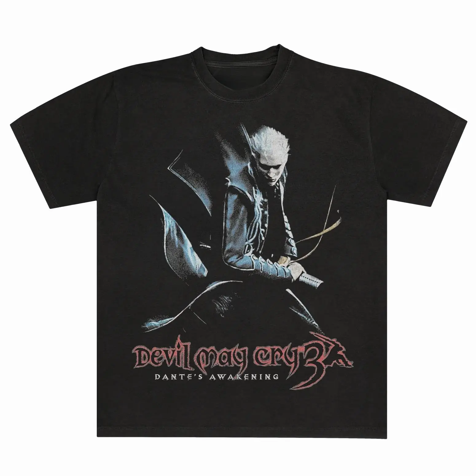 Devil May Cry 3 - Vergil T-Shirt, Gaming Tee, Gifts Shirt, Unisex Vintage Graphic Tees Gothic Grunge Y2k Emo Scene Amity Affliction Style Clothes Men Women Streetwear