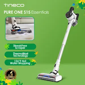 TINECO PURE One S15 Smart Cordless Stick Vacuum Cleaner - Powerful Fade-Free Suction, 4X Longer Runtime, Anti-Tangle Brush, LED Headlights for Multi-Surface & Pet Hair Cleaning