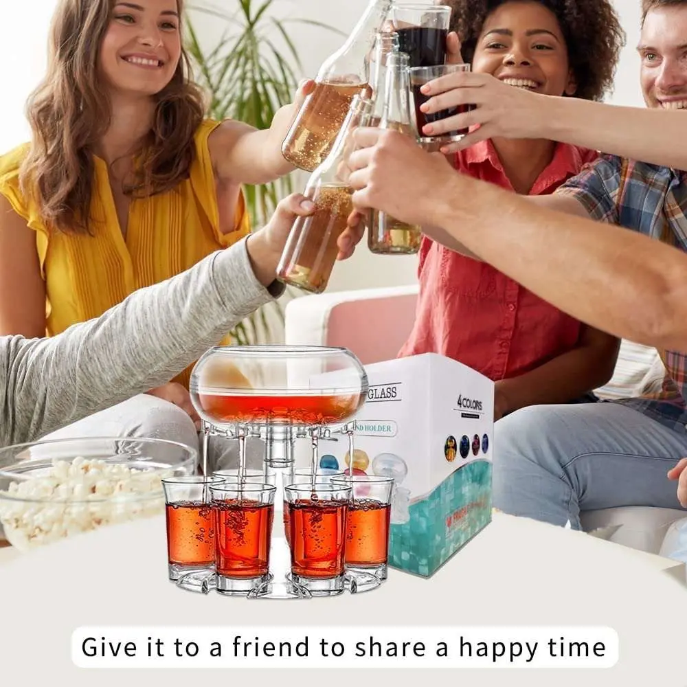 6 Shot glass dispenser and holder