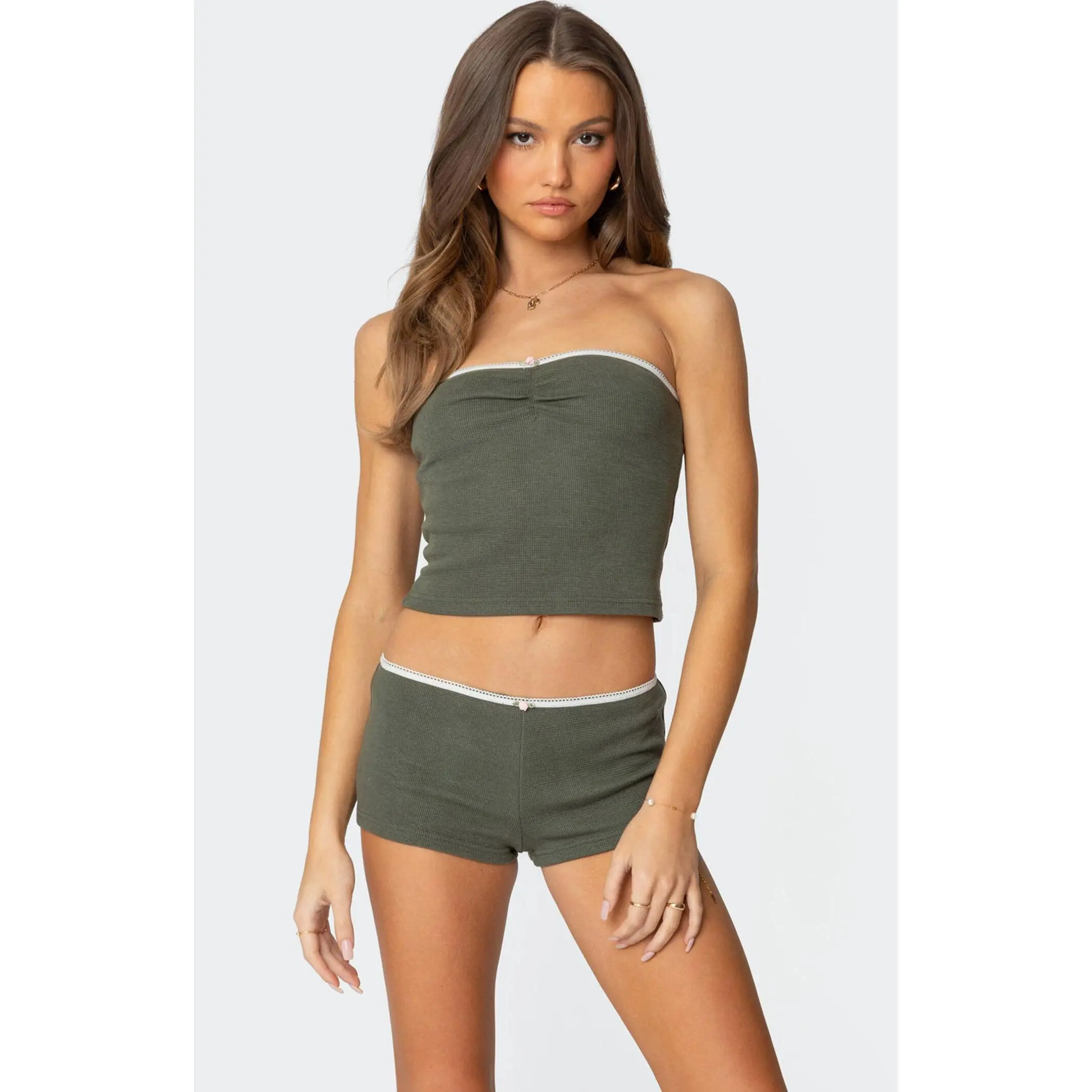 Edikted Women's Georgina Waffle Tube Top