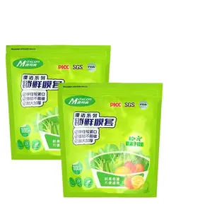 MAXCAN Fresh-Keep Stretch Covers Hygienic Elastic Food Storage Odor-Resistant Antibacterial PE Polyethylene 40cm Max Stretch Length FDA Compliant BPA-Free for Kitchen