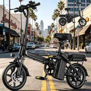 US 14" Foldable Electric Bike for Adults | 750W Peak Motor, 22 MPH Speed | 48V 10.4Ah/15.6Ah Battery, Electric Scooter| with Dual-Seat and Multi-Shock Absorption & Smart APP | With Phone Holder | UL2849 Certified Motor | Nice for Gift & Daily Commutes