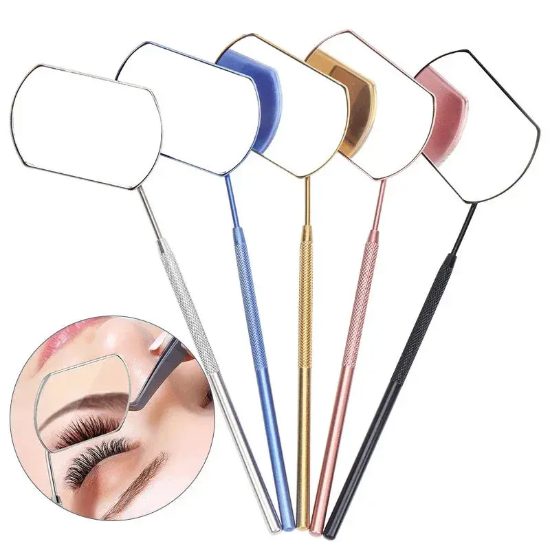 Portable Stainless Steel Handheld Magnifying Mirror - Long Handle Travel Makeup Tool for Lash Artists, Travel Makeup Mirror, Cosmetic Mirror