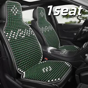 Universal 1seat Wooden Bead Material Car Seat Cover for Front Single Seat Suitable for Cars and Suvs All-Season Breathable and Comfortable Automotive Interior Cushion Sedan Seat Cover Seat Protectors Cushion