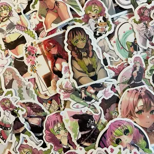 Mitsuri Kanroji 50pcs Sticker Set – Demon Slayer Anime Waterproof Vinyl Stickers for Laptops, Water Bottles, & More