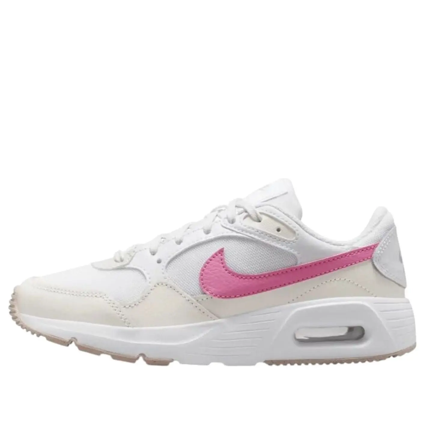 NIKE Air Max SC Kids' Casual Trainers, Sporty Chic Iconic Design in White & Playful Pink, Round Toe, Size 5.5Y, 10 - 11 Years, Kid‑Ready Fit